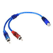Load image into Gallery viewer, Car AV Audio Video 1 Female to 2 Male Aluminum Extension Cable Wiring Harness, Cable Length: 26cm, 1 Female to 2 Male