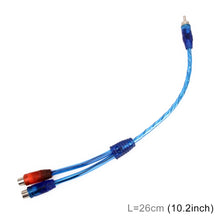 Load image into Gallery viewer, Car AV Audio Video 2 Female to 1 Male Aluminum Extension Cable Wiring Harness, Cable Length: 26cm, 2 Female to1 Male