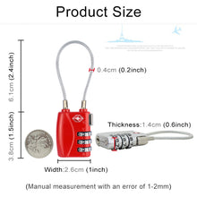 Load image into Gallery viewer, JASIT TSA719 Zinc Alloy 3-Digit Password TSA Lock Travel Luggage Padlock