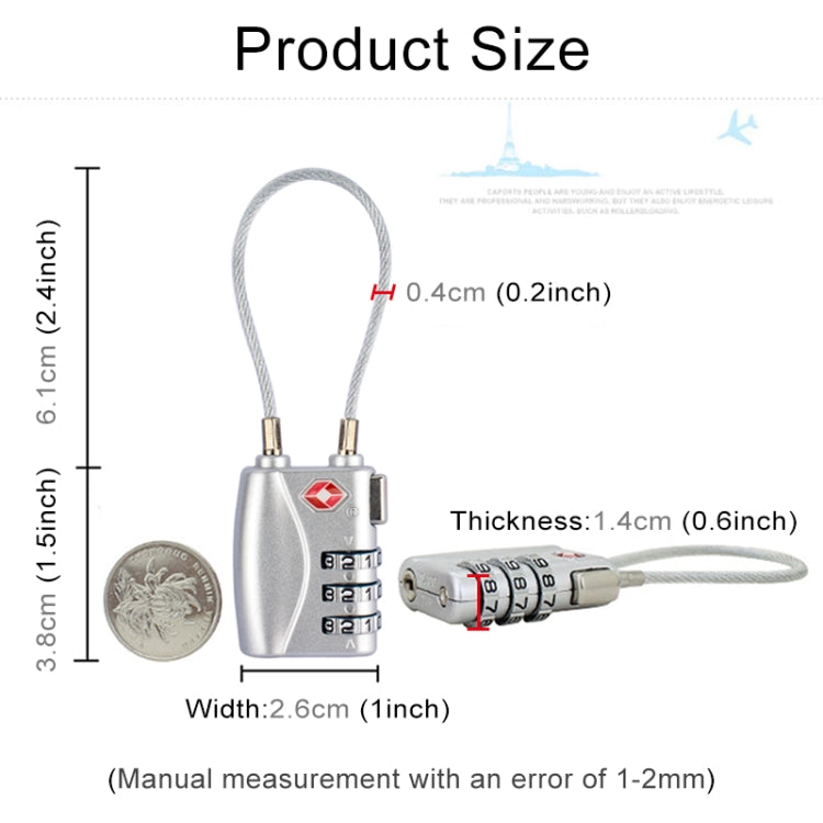 JASIT TSA719 Zinc Alloy 3-Digit Password TSA Lock Travel Luggage Padlock