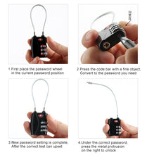 Load image into Gallery viewer, JASIT TSA719 Zinc Alloy 3-Digit Password TSA Lock Travel Luggage Padlock
