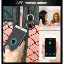 Load image into Gallery viewer, Waterproof Intelligent Bluetooth Fingerprint Padlock Remote Unlocking for iOS / Android, Fingerprint and Remote Padlock(Black), Fingerprint and Remote Padlock(Blue), Fingerprint and Remote Padlock(Silver)