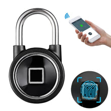 Load image into Gallery viewer, Waterproof Intelligent Bluetooth Fingerprint Padlock Remote Unlocking for iOS / Android, Fingerprint and Remote Padlock(Black), Fingerprint and Remote Padlock(Blue), Fingerprint and Remote Padlock(Silver)