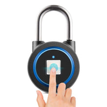 Load image into Gallery viewer, Waterproof Intelligent Bluetooth Fingerprint Padlock Remote Unlocking for iOS / Android, Fingerprint and Remote Padlock(Black), Fingerprint and Remote Padlock(Blue), Fingerprint and Remote Padlock(Silver)