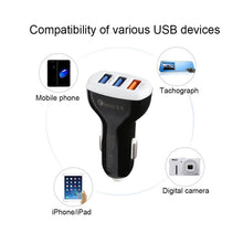 Load image into Gallery viewer, LZ-429 QC3.0 2.4A Three USB Ports Smart Quick Car Charger, LZ-429 Black, LZ-429 White