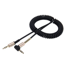 Load image into Gallery viewer, 3.5mm 3-pole Male to Male Plug Audio AUX Retractable Coiled Cable, Length: 1.5m, Length: 1.5m(Black), Length: 1.5m (Red)