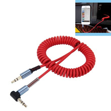 Load image into Gallery viewer, 3.5mm 3-pole Male to Male Plug Audio AUX Retractable Coiled Cable, Length: 1.5m, Length: 1.5m(Black), Length: 1.5m (Red)