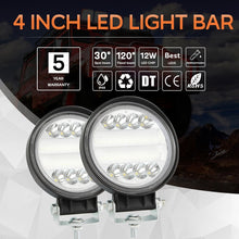 Load image into Gallery viewer, 2 PCS 4 inch 15W Spot / Flood Light White Light Round-Shaped Waterproof Car SUV Work Lights Spotlight LED Bulbs, DC 9-30V, 4 inch 15W Round-Shaped