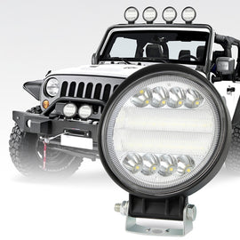 2 PCS 4 inch 15W Spot / Flood Light White Light Round-Shaped Waterproof Car SUV Work Lights Spotlight LED Bulbs, DC 9-30V, 4 inch 15W Round-Shaped