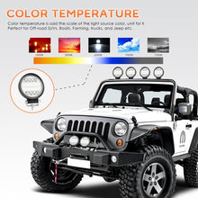 Load image into Gallery viewer, 2 PCS 4 inch 15W Spot / Flood Light White Light Round-Shaped Waterproof Car SUV Work Lights Spotlight LED Bulbs, DC 9-30V, 4 inch 15W Round-Shaped
