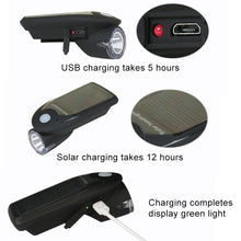 Load image into Gallery viewer, 3W 240LM USB Solar Energy Motorcycle / Bicycle Front Light, Front Light Black, Front Light White