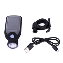 Load image into Gallery viewer, 3W 240LM USB Solar Energy Motorcycle / Bicycle Front Light, Front Light Black, Front Light White