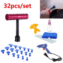Load image into Gallery viewer, 32 in 1 Auto Car Metal PDR Dent Lifter-Glue Puller Tab Hail Removal Paintless Car Dent Repair Tools Kit, with 20W Glue Gun, US Plug or EU Plug, 32 in 1 T-Bar