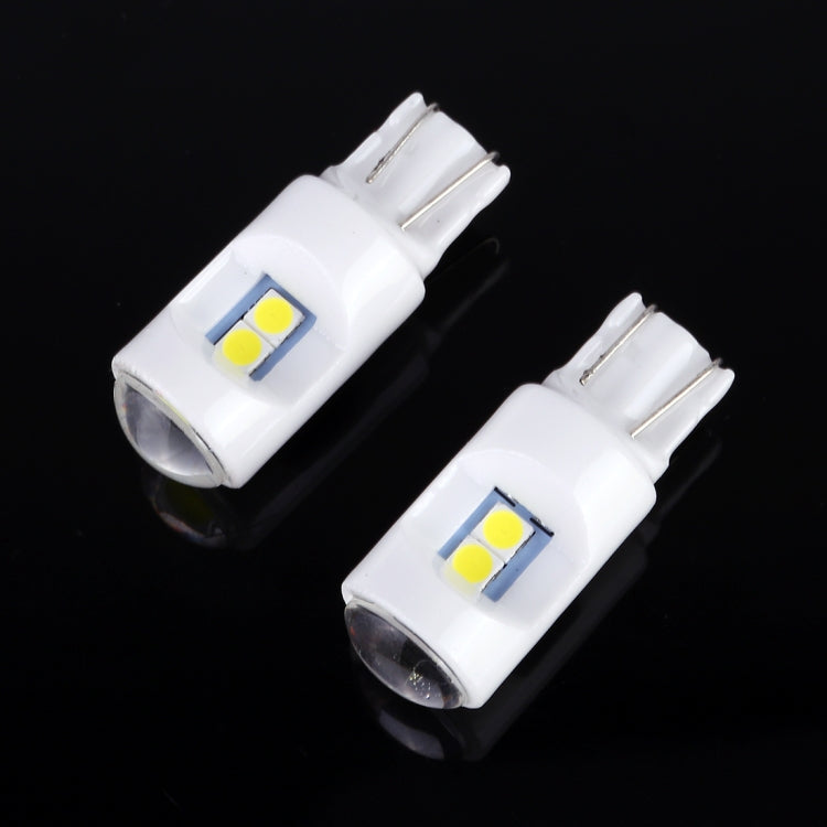 2 PCS T10 / W5W / 194 DC 12V 1.2W 6LEDs SMD-3030 Car Reading Lamp Clearance Light, with Projector Lens Light