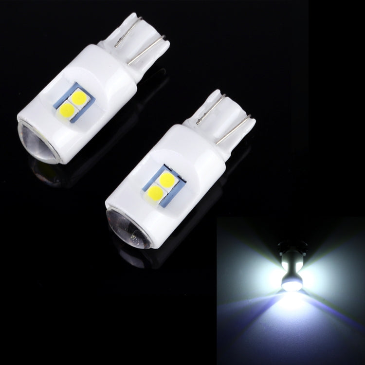 2 PCS T10 / W5W / 194 DC 12V 1.2W 6LEDs SMD-3030 Car Reading Lamp Clearance Light, with Projector Lens Light