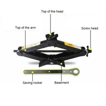 Load image into Gallery viewer, Upright ST-112C Heavy Duty Stabilizer Scissor Jack with Handle Lift Levelers 4000 Pound (2 Ton) Capacity Each - 9.8 to 44.2 CM Range, 2T Jack with Handle