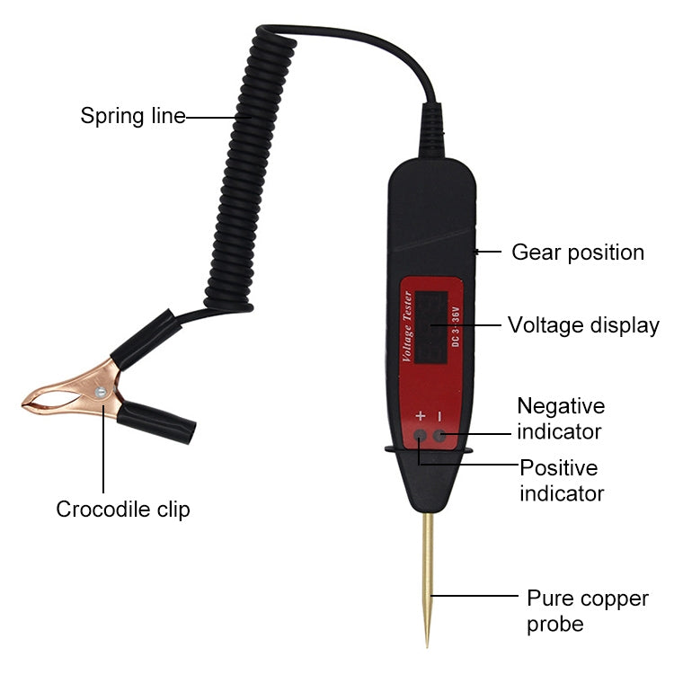 Car 2 in 1 Digital Display Diagnostic Tool Voltage Tester Circuit Detect, 2 in 1