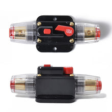 Load image into Gallery viewer, DC 12-24V Car Circuit Breaker Stereo Audio Fuse Holder Insurance 100A Fuse, 100A
