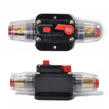 Load image into Gallery viewer, DC 12-24V Car Circuit Breaker Stereo Audio Fuse Holder Insurance 60A Fuse, 60A