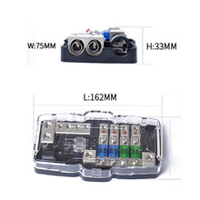 Load image into Gallery viewer, Car Audio Stereo Distribution Block Ground Mini ANL Fuse Block 4 Way Fuse Block 30A 60A 80Amp with LED, 4 Way Fuse Block