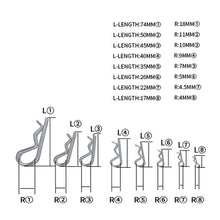 Load image into Gallery viewer, 180 PCS Heavy Duty Zinc Plated Cotter R Tractor Clip Pin for Car / Boat / Garages, 180 PCS