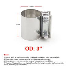 Load image into Gallery viewer, 3 inch Car Turbo Exhaust Downpipe Stainless Steel Lap Joint Band Clamp, 3 inch