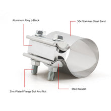 Load image into Gallery viewer, 3 inch Car Turbo Exhaust Downpipe Stainless Steel Lap Joint Band Clamp, 3 inch
