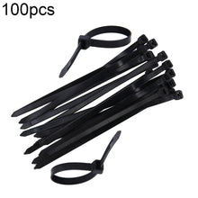 Load image into Gallery viewer, 100pcs /Pack 8mm*200mm Nylon Cable Ties, 8mm*200mm Black, 8mm*200mm White