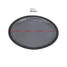 Load image into Gallery viewer, 8 inch Car Auto Metal Mesh Black Round Hole Subwoofer Loudspeaker Protective Cover Mask Kit with Fixed Holder, 8 Inch