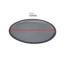 Load image into Gallery viewer, 12 inch Car Auto Metal Mesh Black Round Hole Subwoofer Loudspeaker Protective Cover Mask Kit with Fixed Holder, 12 Inch