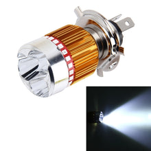 Load image into Gallery viewer, H4 9W 900 LM 6000K Static + Strobe Light Motorcycle Headlight Lamp with 3 COB White Light Lamps and Red Light+Pink Light+Blue Light LED Lamps, DC 12V, 9W 900LM