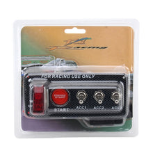 Load image into Gallery viewer, 12V / 30A Carbon Fiber Racing Car 12V LED Ignition Switch Panel Engine Start Push Button LED Car Panel Switches Lever Multi-function Automatic Ignition Switch for Racing Cars, 12V 30A