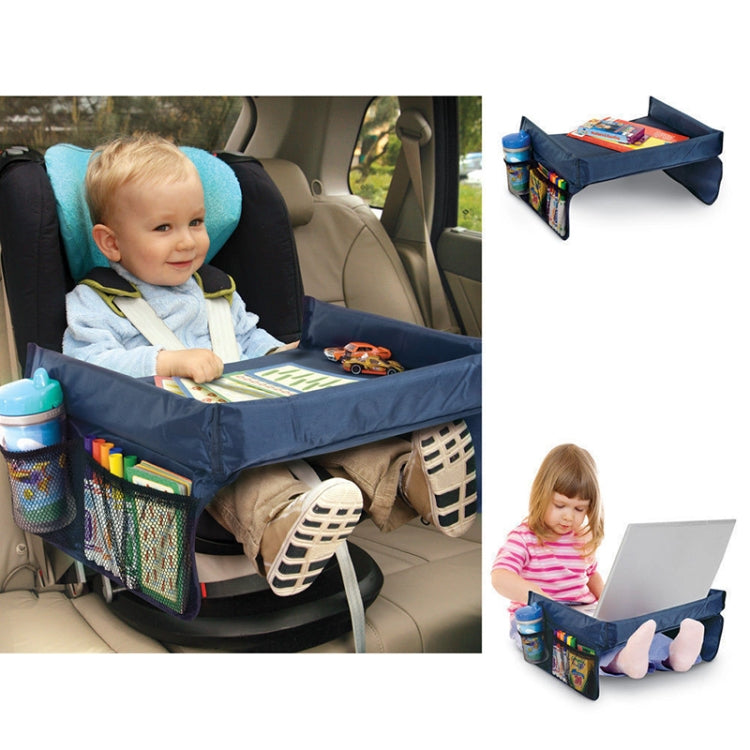 Child Console Baby Stroller Toy Stroller Organizer Baby Safety Tray Tourist Painting Holder Waterproof Dining Table Car Painting Tray, Blue