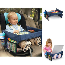 Load image into Gallery viewer, Child Console Baby Stroller Toy Stroller Organizer Baby Safety Tray Tourist Painting Holder Waterproof Dining Table Car Painting Tray, Blue