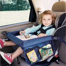 Load image into Gallery viewer, Child Console Baby Stroller Toy Stroller Organizer Baby Safety Tray Tourist Painting Holder Waterproof Dining Table Car Painting Tray, Blue