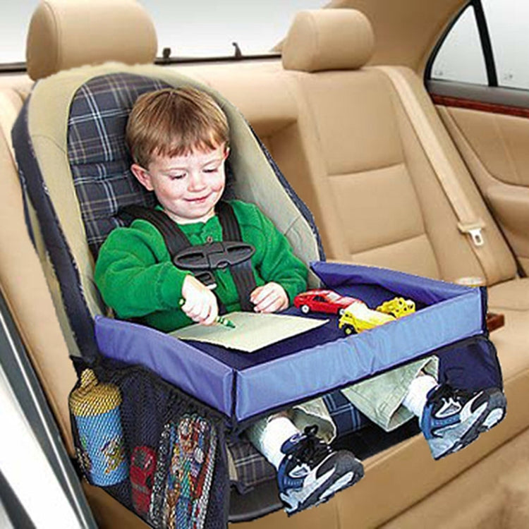 Child Console Baby Stroller Toy Stroller Organizer Baby Safety Tray Tourist Painting Holder Waterproof Dining Table Car Painting Tray, Blue