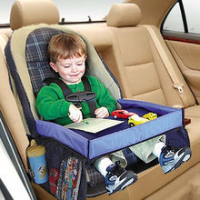 Load image into Gallery viewer, Child Console Baby Stroller Toy Stroller Organizer Baby Safety Tray Tourist Painting Holder Waterproof Dining Table Car Painting Tray, Blue