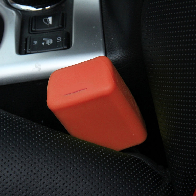 Safe Rubber Car Seat Belt Clips Locking Buckles Protective Cover, Red, Yellow, Black, Orange, Green, Blue