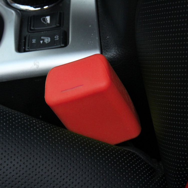 Safe Rubber Car Seat Belt Clips Locking Buckles Protective Cover, Red, Yellow, Black, Orange, Green, Blue