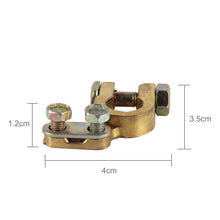 Load image into Gallery viewer, 2 PCS Brass Positive and Negative Car Battery Connectors Terminals Clamps Clips, Inner Diameter: 1.2cm, 1.2cm