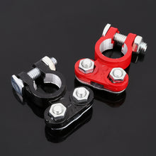 Load image into Gallery viewer, 2 PCS Positive and Negative Car U Shape Metal Battery Connectors Terminals Clamps Clips, L Size, Inner Diameter: 16mm (Black + Red), L Size (Black + Red)