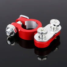 Load image into Gallery viewer, 2 PCS Positive and Negative Car U Shape Metal Battery Connectors Terminals Clamps Clips, L Size, Inner Diameter: 16mm (Black + Red), L Size (Black + Red)