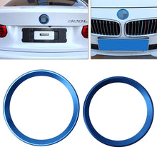 Load image into Gallery viewer, 2 PCS/Set Zinc Alloy Steering Wheel Decoration Ring Sticker Logo Car Styling Modification Car Front Logo Ring Decoration Rear Cover Trim Hood Emblem Rings for BMW 3 Series, For BMW 3 Series