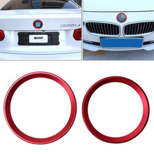 Load image into Gallery viewer, 2 PCS/Set Zinc Alloy Steering Wheel Decoration Ring Sticker Logo Car Styling Modification Car Front Logo Ring Decoration Rear Cover Trim Hood Emblem Rings for BMW 3 Series, For BMW 3 Series