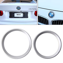 Load image into Gallery viewer, 2 PCS/Set Zinc Alloy Steering Wheel Decoration Ring Sticker Logo Car Styling Modification Car Front Logo Ring Decoration Rear Cover Trim Hood Emblem Rings for BMW 3 Series, For BMW 3 Series