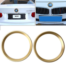 Load image into Gallery viewer, 2 PCS Car Logo Decorative Circle Steering Wheel Decoration Ring Sticker Logo Car Styling Modification Car Front Logo Ring Decoration Rear Cover Trim Hood Emblem Rings for BMW 5 Series, For BMW 5 Series