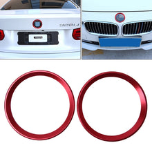 Load image into Gallery viewer, 2 PCS Car Logo Decorative Circle Steering Wheel Decoration Ring Sticker Logo Car Styling Modification Car Front Logo Ring Decoration Rear Cover Trim Hood Emblem Rings for BMW 5 Series, For BMW 5 Series