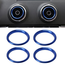 Load image into Gallery viewer, 4 PCS Car Outlet Decorative Rings Aluminum Alloy Air Outlet Chrome Trim Ring Car Dashboard  Air Vents Cover Sticker Decoration for Audi A3, For Audi A3