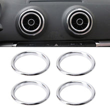 Load image into Gallery viewer, 4 PCS Car Outlet Decorative Rings Aluminum Alloy Air Outlet Chrome Trim Ring Car Dashboard  Air Vents Cover Sticker Decoration for Audi A3, For Audi A3