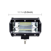 Load image into Gallery viewer, 5 inch 18W 24 LED Waterproof IP67 Two Bar Modified Off-road Lights Spotlight Light Car Work Lights, DC 9-48V, Spot/72W/6000K 3000LM, Yellow/18W/3000K 1080LM